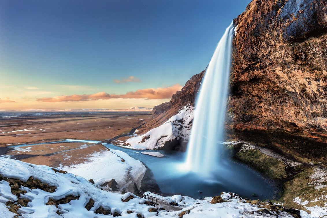 Iceland South Coast Seljalandsfoss Waterfall
