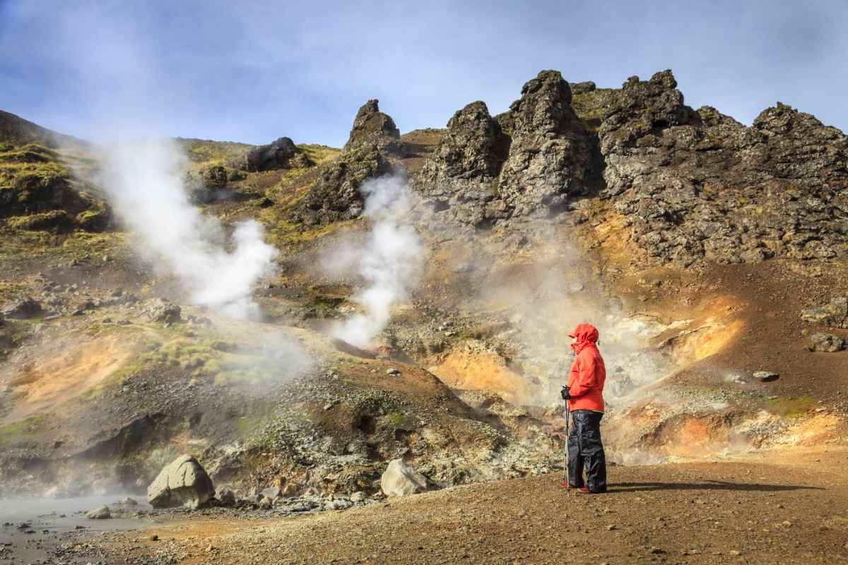 Steam vents at geothermal valley