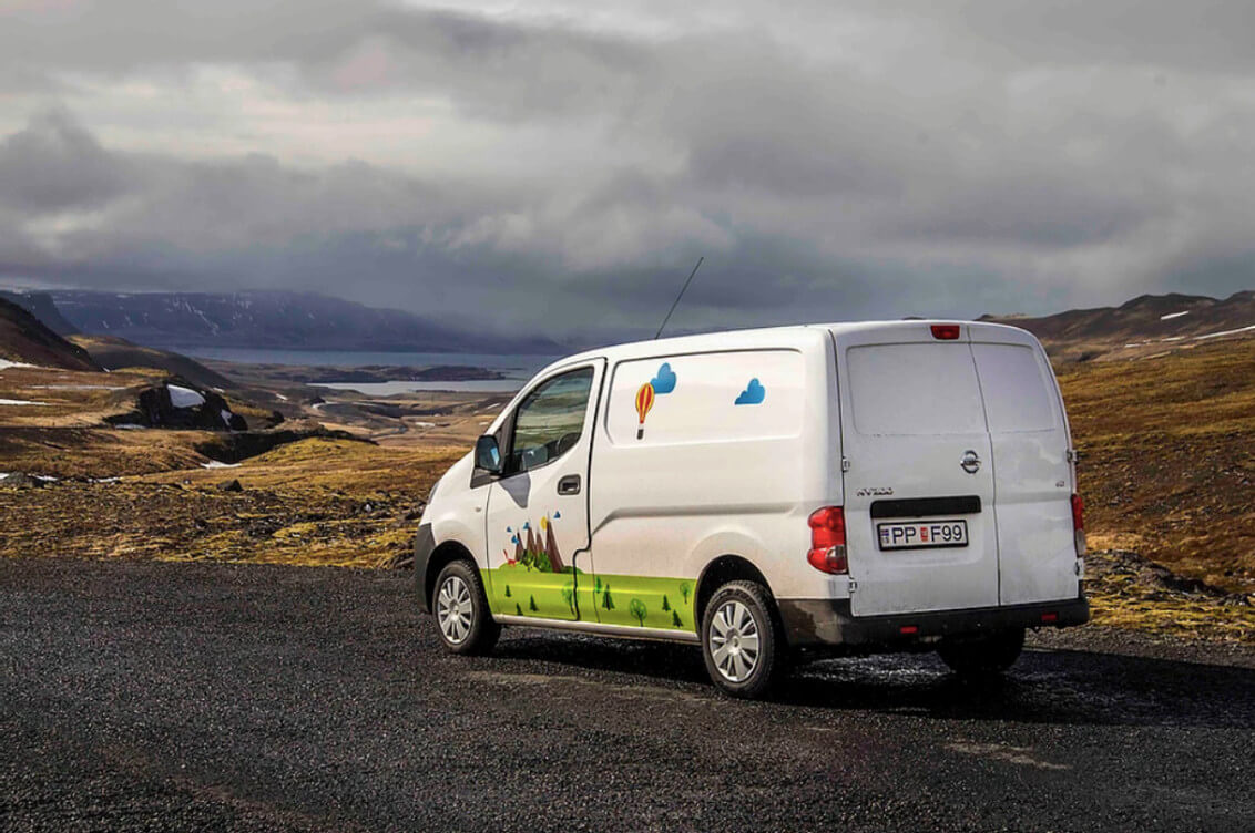 Snow tires in Iceland tracks