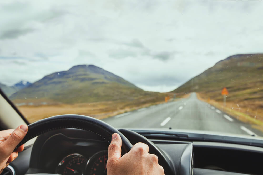 Driving in Iceland in the fall with Kirkjufell views