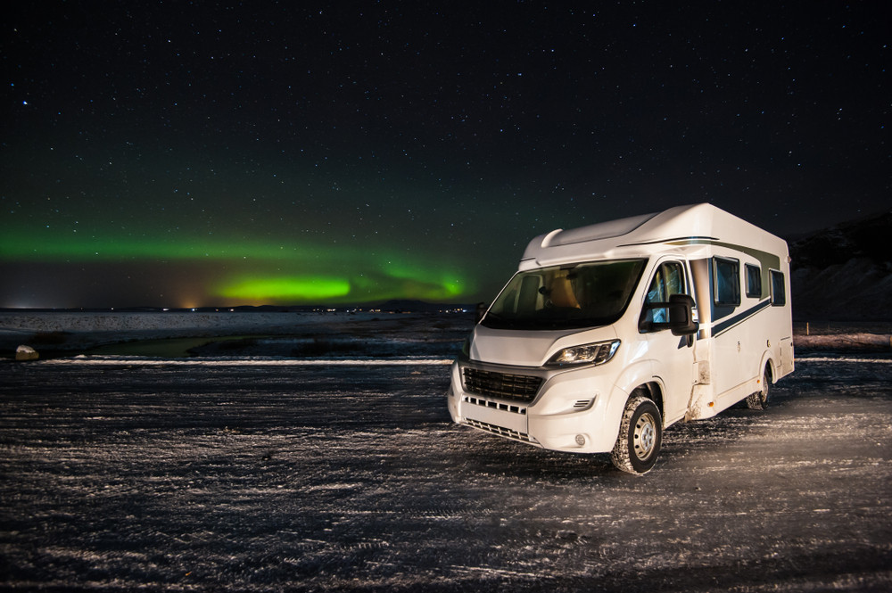 RV rental in Iceland motorhome with Northern Lights
