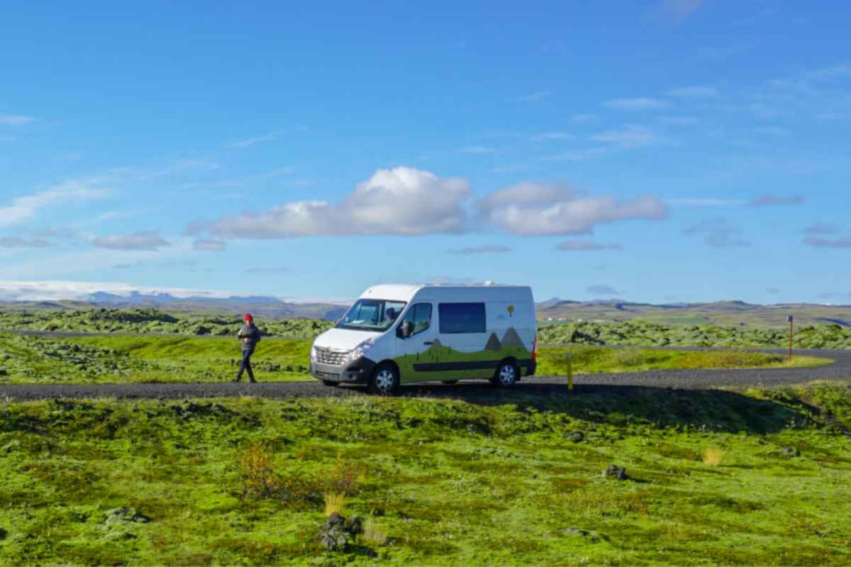 Campervan XL model in Iceland´s landscape