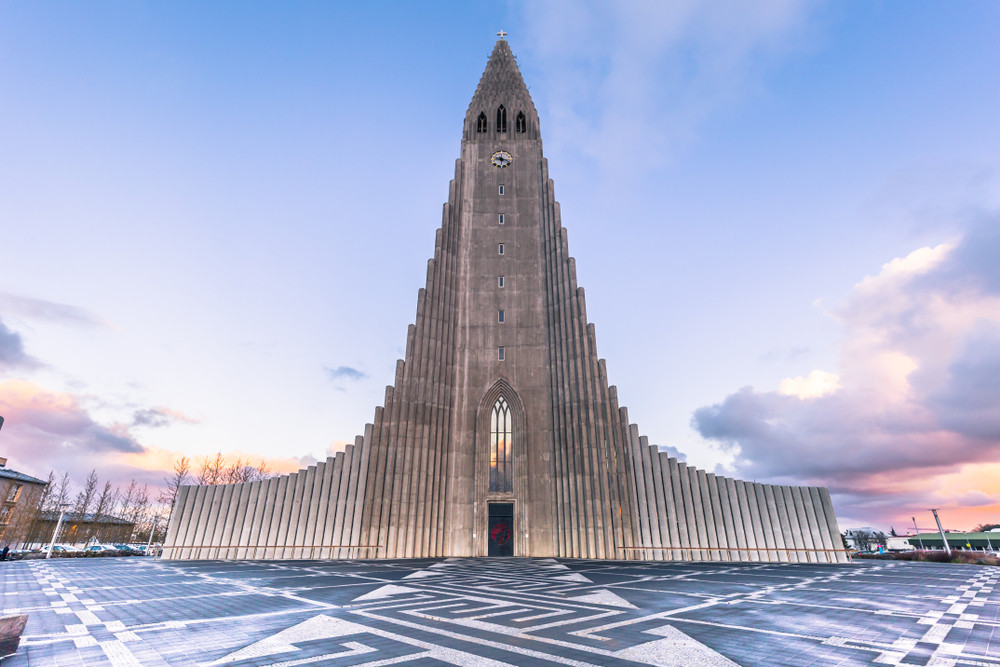 Hallgrimskirkja in Reykjavik is inspired by basalt columns like Svartifoss