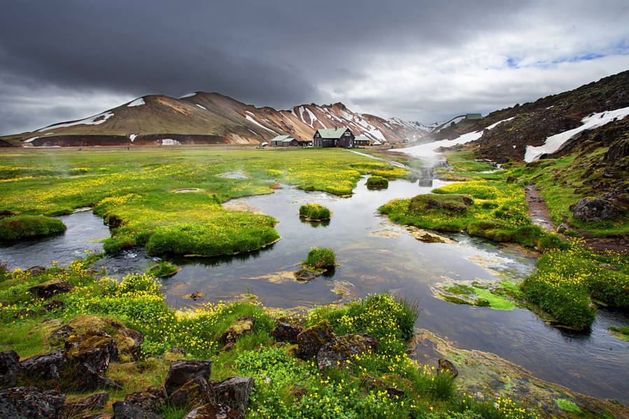 Panoramic view of the Icelandic Wetlands