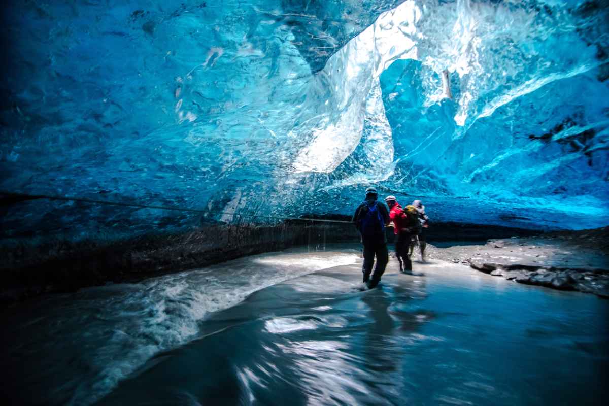 Ice caves during a visit to Iceland