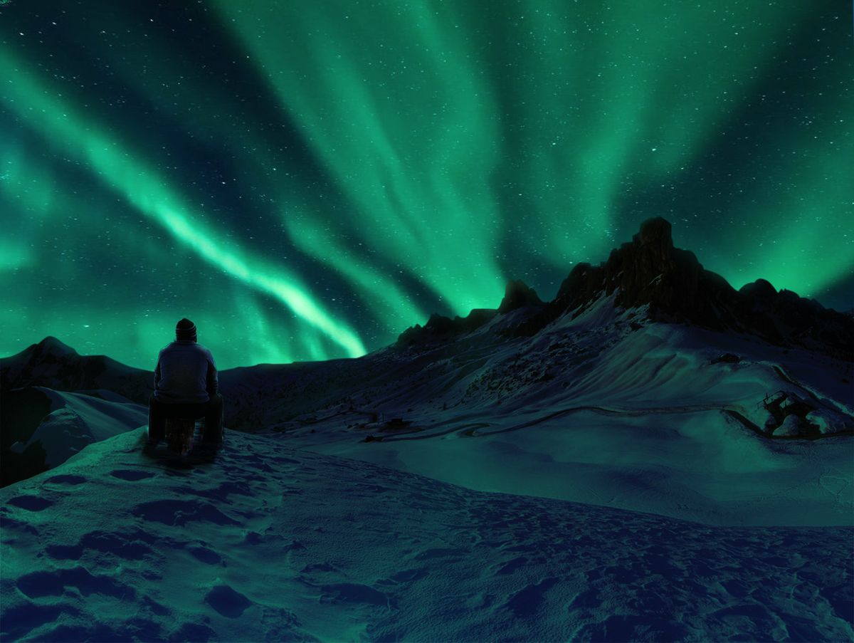 Northern Lights while stargazing in Iceland 