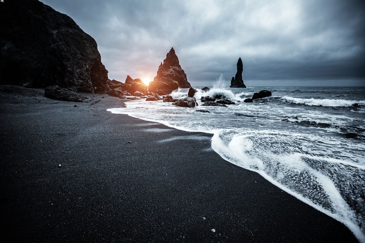 Black sand beaches in Iceland