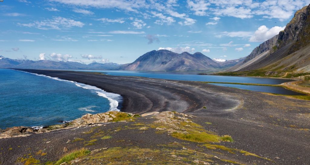 Black sand beaches in East Iceland
