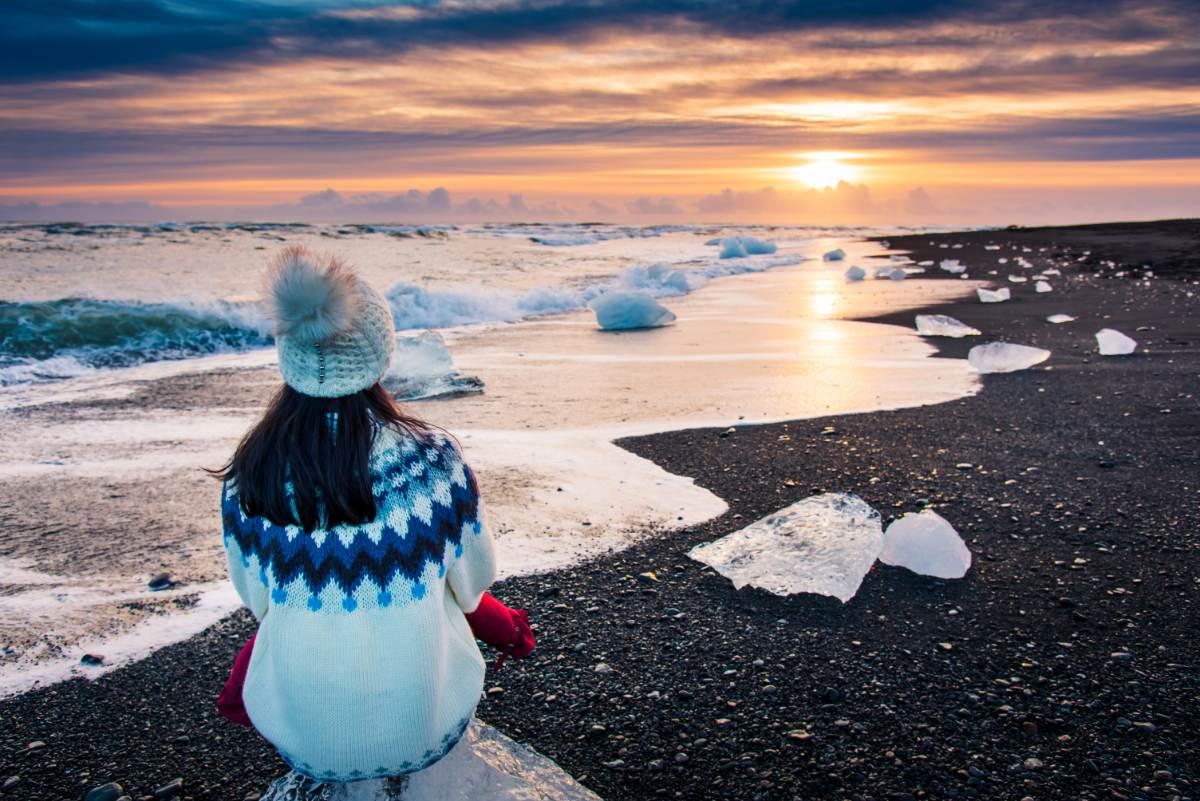 Diamond black sand beach, Iceland