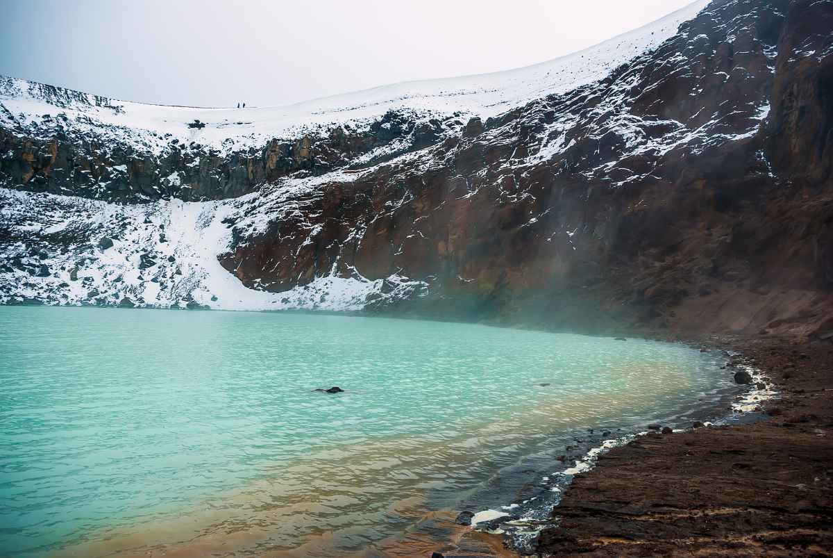 Swimming in Askja's lake