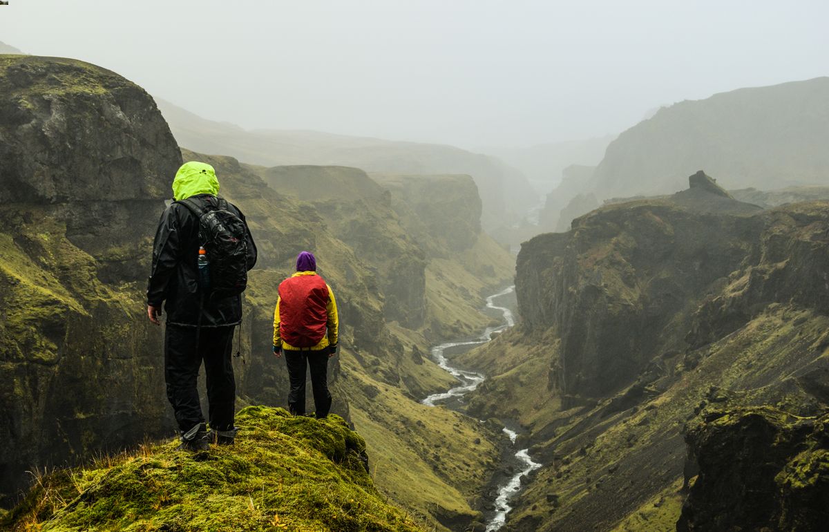 Women practicing Yoga in a relaxing place in Iceland