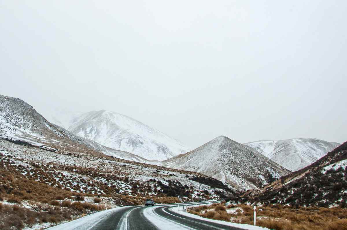 Wintry road conditions