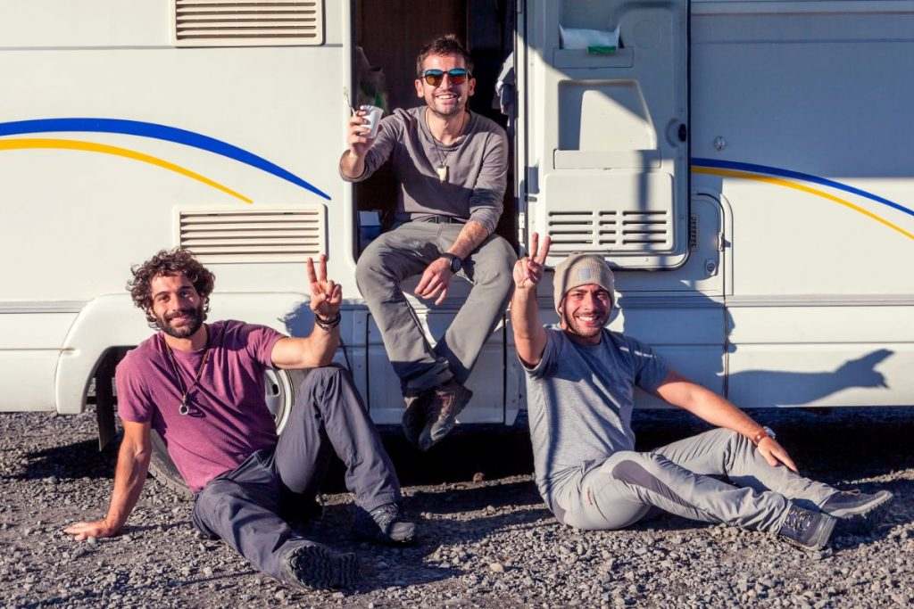 Camping in Iceland during the summer