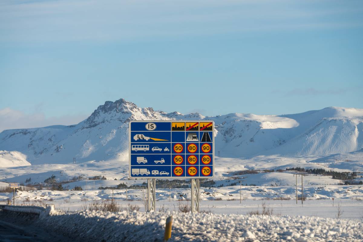 Road signs in Iceland