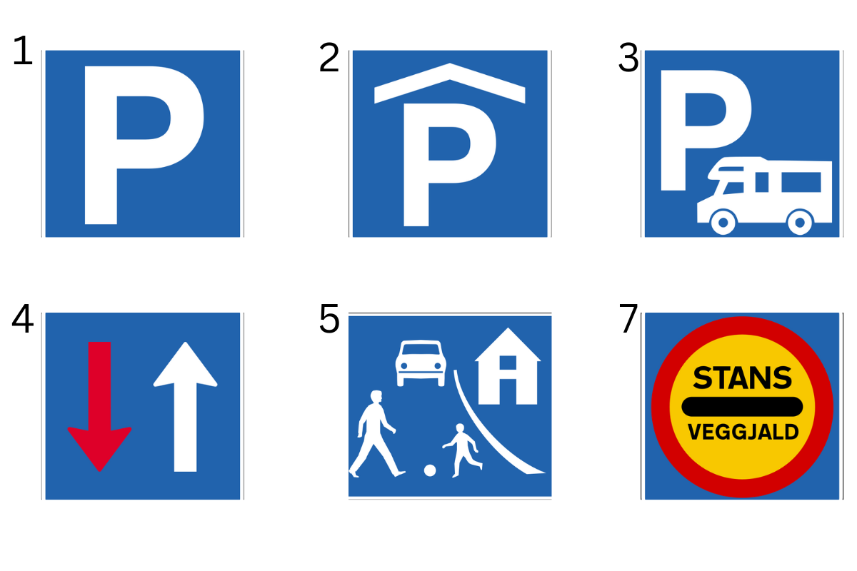 Compilation of informational road signs in Iceland