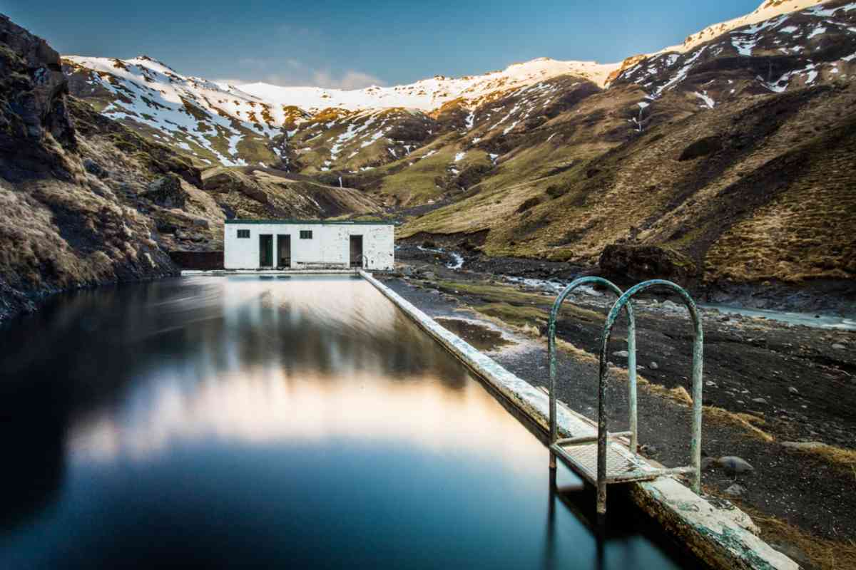 Hot springs in winter