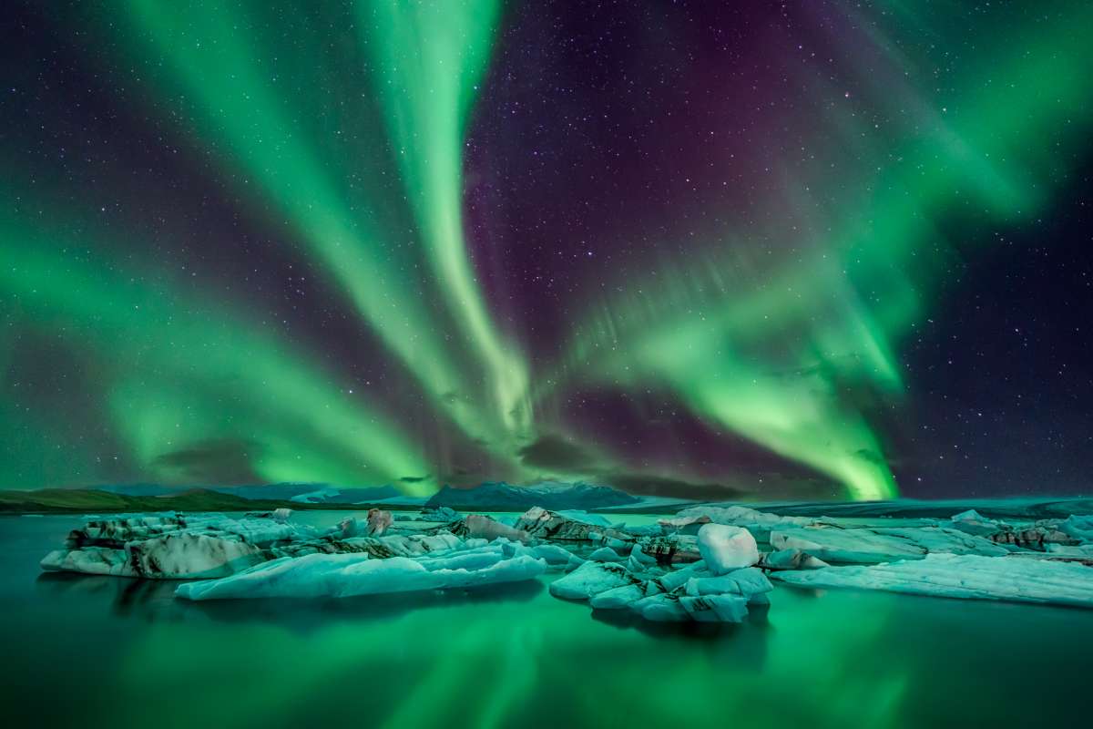 Northern lights Iceland in December 