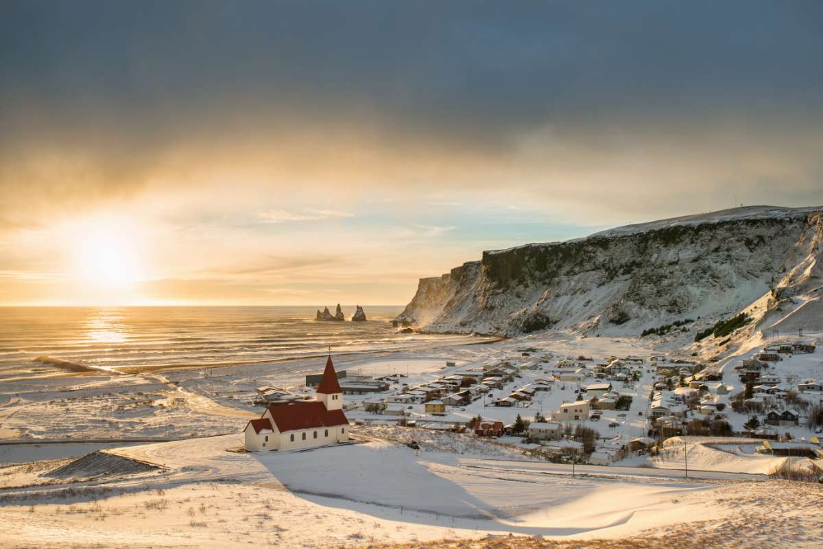 Vik, Iceland, during the winter
