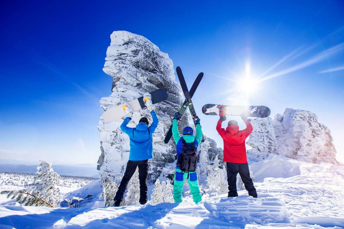 Skiing in Iceland in winter