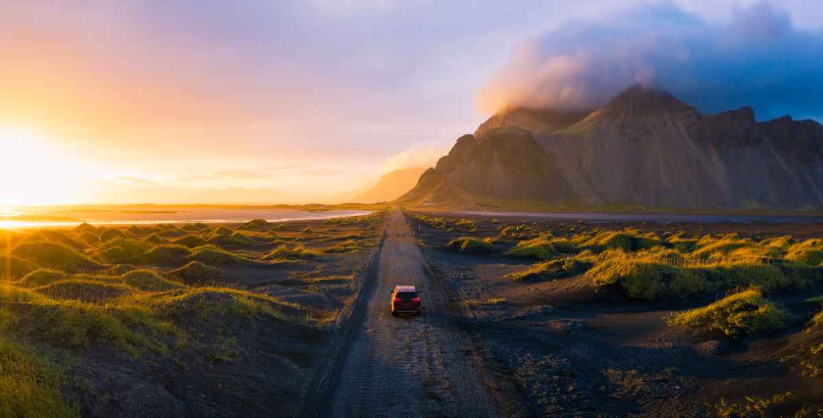 Driving in June in Iceland