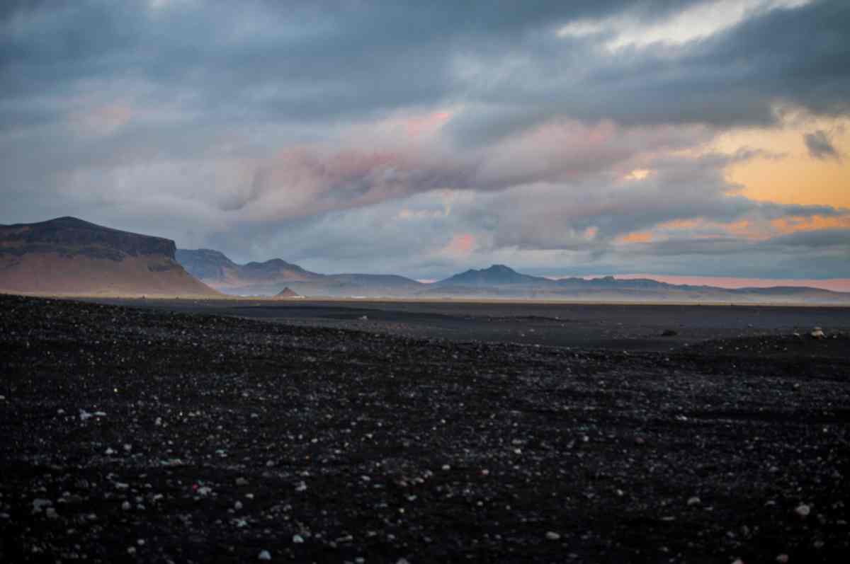 Solheimsandur black sand desert in Iceland