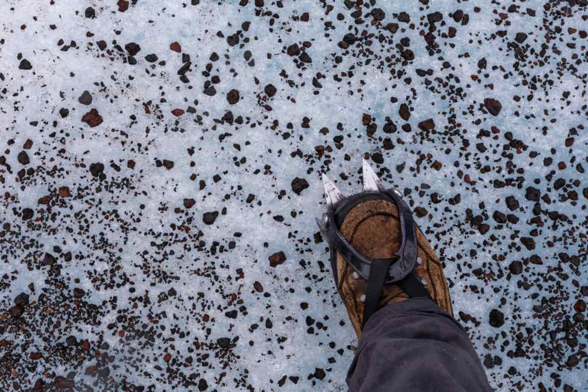 shoe equipment to hike a glacier in Iceland