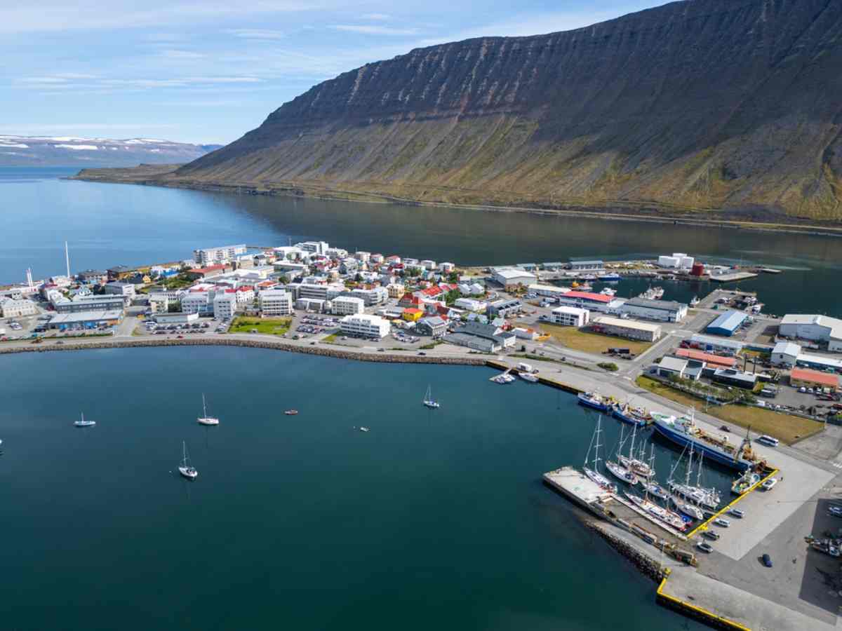 Isafjordur drone view