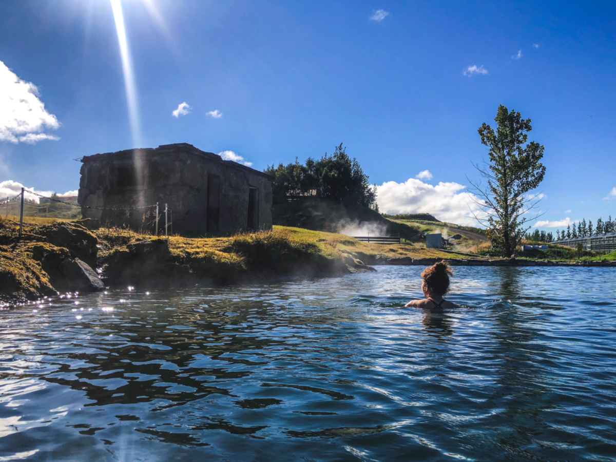 Secret lagoon geothermal area