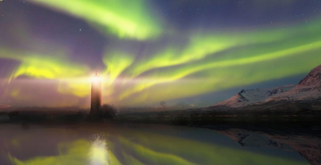 stargazing in Iceland by Grotta Lighthouse