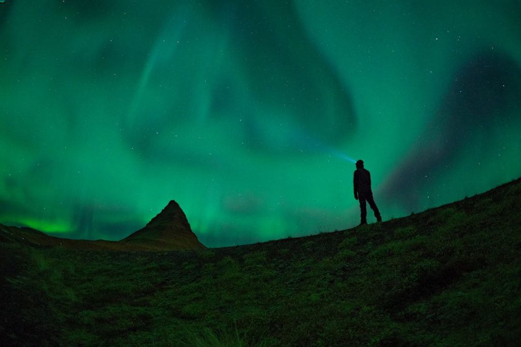 Northern Lights while stargazing in Iceland 